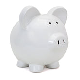 Large Piggy Bank White